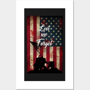 Lest we forget - Rasing the Flag Iwo Jima Posters and Art